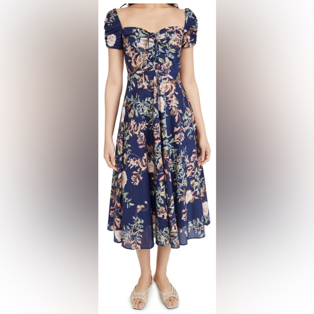 Cara Cara Bellport Dress in Trellis Floral Navy